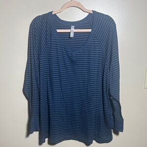 Cacique Sleep Blue Striped Pajama Top | 18 20‎